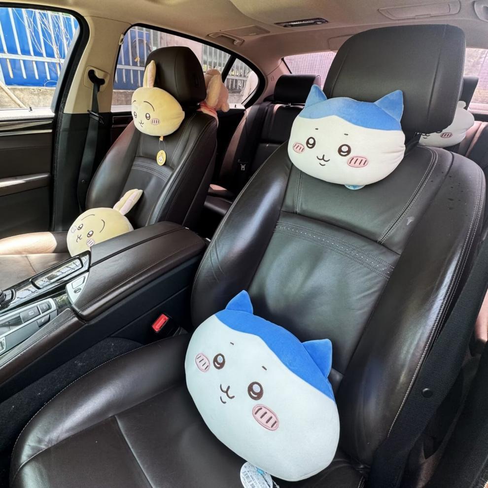 Cartoon Cute Ji Yi Plush Car Headrest Neck Pillow Seat Cushion Lumbar Support Car Interior Decoration