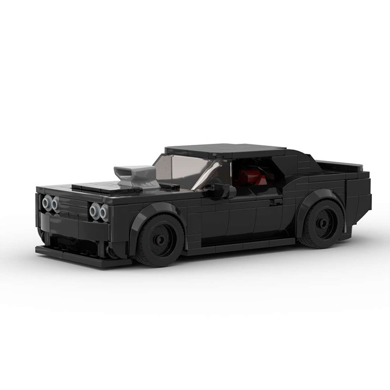 MOC Small Particle Building Blocks Compatible with Lego speed Series 8 Gauge Dodge Challenger Racing Assembled Boy Toy