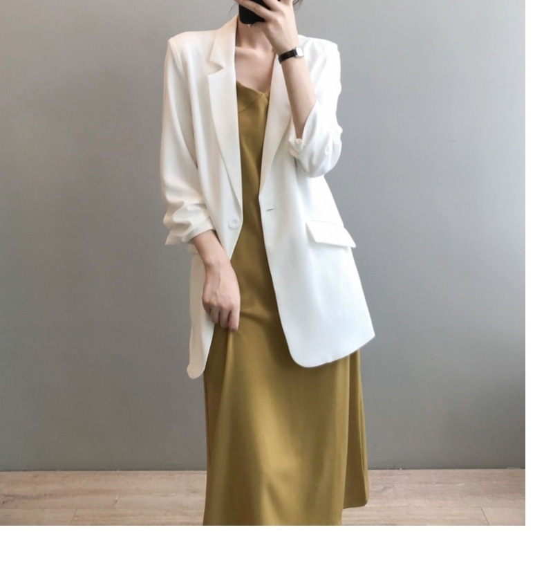 Weißer Chiffon Blazer Für Damen Leichter Sommermantel Locker_voghion.com