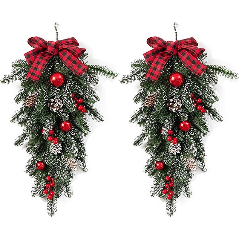 クリスマス植毛花輪楼掛階段花輪装飾装飾クリスマス室内北欧家庭シーン配置|undefined