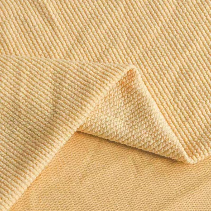 现货批发扭扭条提花针织坑条弹力布秋冬休闲裤阔腿裤休闲运动面料