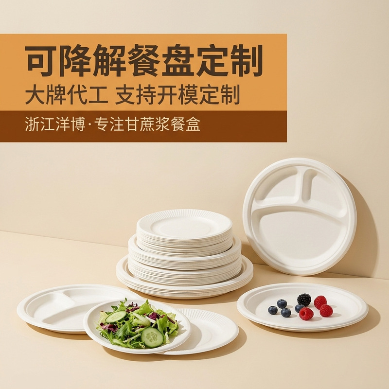 Biodegradable sugarcane paddle plate, custom disposable paper plate, paper bowl, barbecue plate, bone dish, round plate, painting plate Biodegradable sugarcane paddle plate, custom disposable paper plate, paper bowl, barbecue plate, bone dish, round plate, painting plate