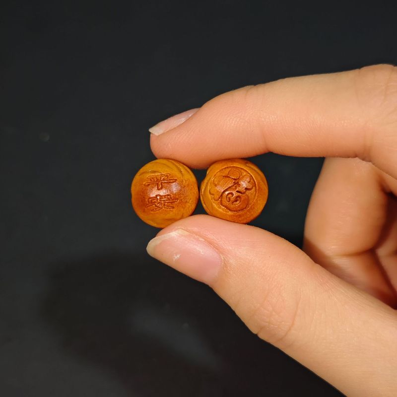 手工山桃核雕刻吊坠桃篮花筐锁桃木篮手链编红绳婴儿童宝宝饰品|undefined