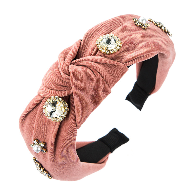 Retro Baroque Style Wide-brimmed Rhinestone Pearl Headband display picture 11