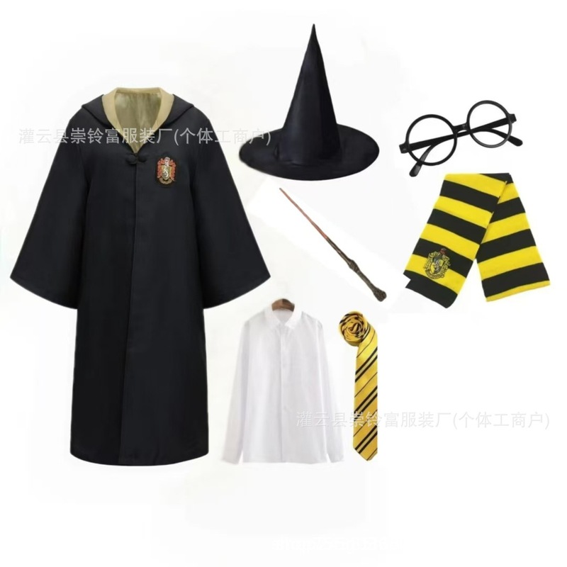 哈利波特同款cos服树脂法杖连帽长袍披风服装儿童万圣节表演服|undefined