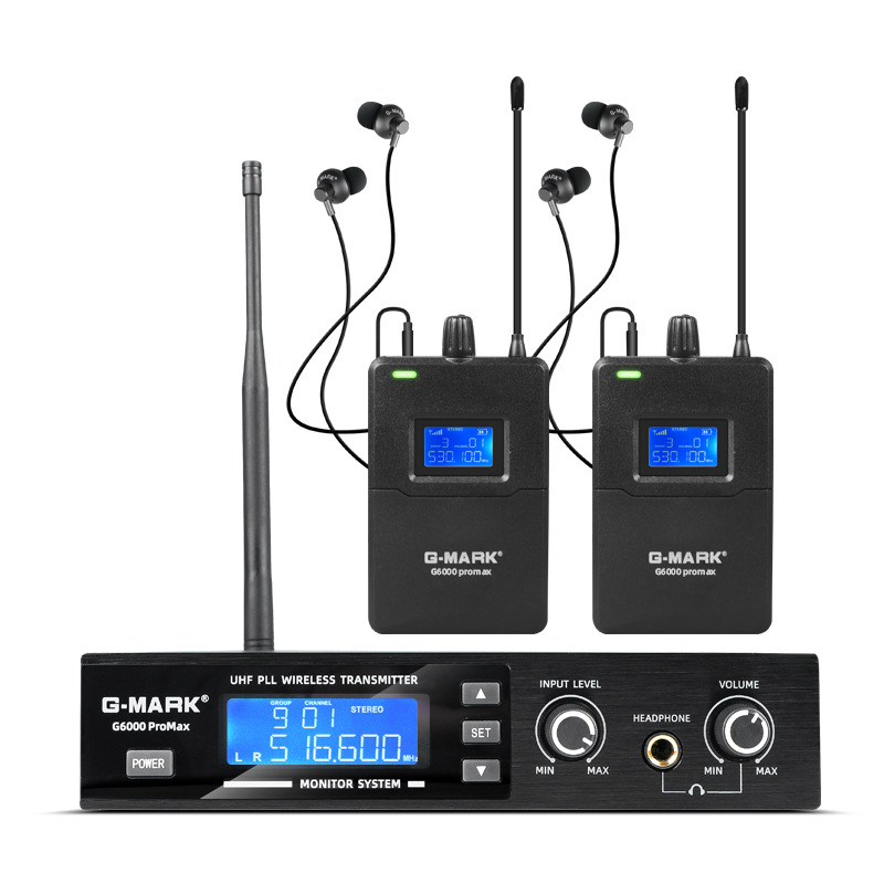 G-Mark Stereo Wireless In-Ear Monitors for Stage Band Performances, Live Broadcast Headphones, Real-Time Monitoring System