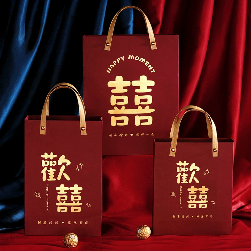 2023 Интернет-Знаменитости Новая Свадебная Коробка Конфет Большая Сумка Ручная Переноска Подарочная Сумка Китайский Стиль Свадебная Ручная Подарочная Сумка