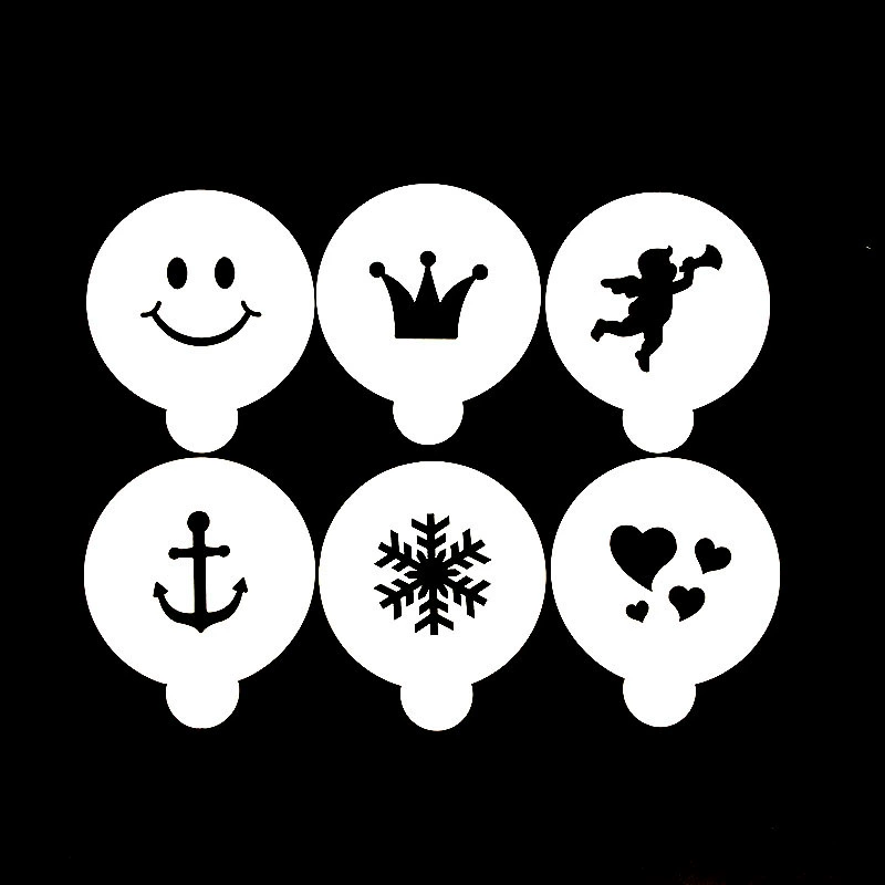 Новая гирлянда плесень кофе печать модель вспомогательное оборудование фантазии кофе пластик 6 штук