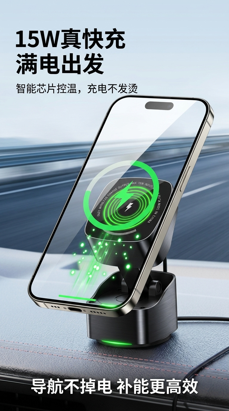 Suction Cup Type Magnetic Car Mount for Vehicle Interior, Magnetic Car Accessories, Magnetic Navigation Support, Car Phone Holder