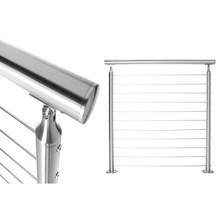 不锈钢索栏杆 304 316圆管扶手立柱 阳台护栏 楼梯不锈钢拉丝栏杆