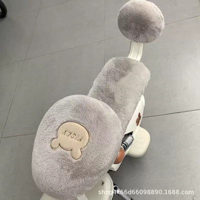 Electric car cushion car three-piece high-value battery car - khaki-gray-front-seat-rear-seat-backrest
