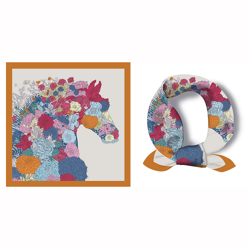 53cm bufandas mujeres moda verano Joker decorativo Cuello pequeño bufanda de pelo con bufanda delgada