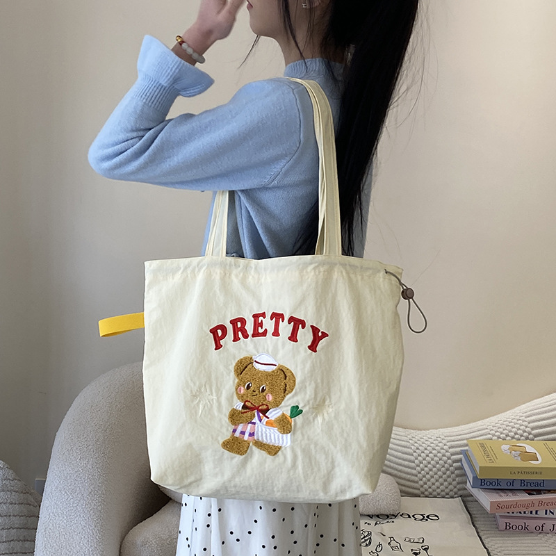 귀여운 수건 자수 조임끈 어깨  PRETTY Bear (m)