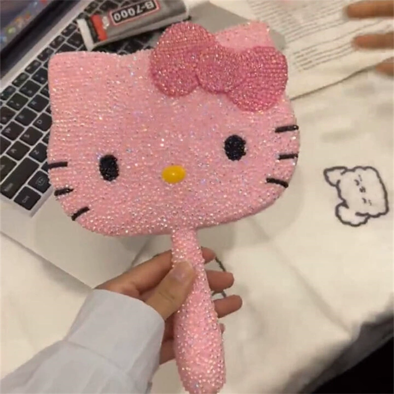 Hello Kitty, зеркало для студентов, инкрустированное бриллиантами, DIY, подарок на день рождения
