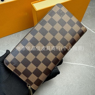 2024 Donkey Classic Old Flower Plaid Printed Unisex Mid-length Wallet Single-pull Horizontal M60017