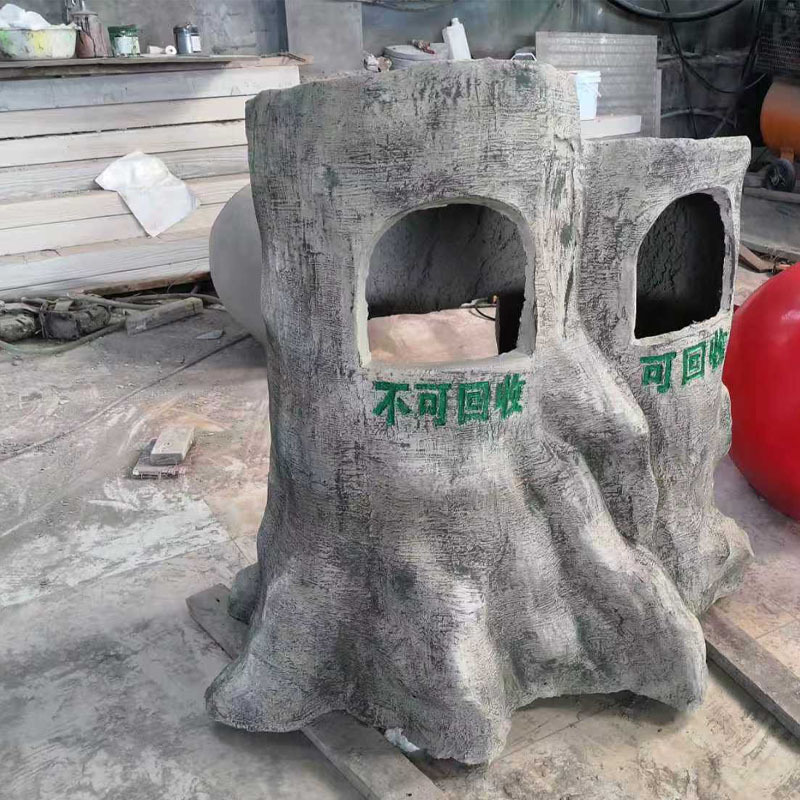 户外水泥仿木垃圾桶 公园景区分类垃圾桶 坚固耐用厂家批发