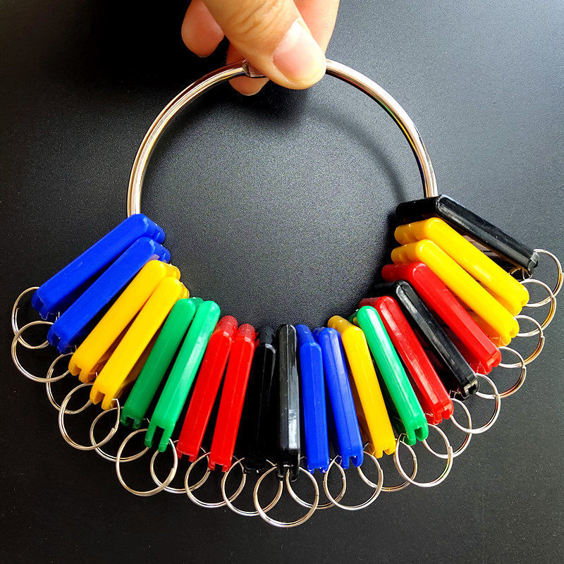 Creative Rental Property Owner Keychain Ring Chain Disk with Labelable Number Tags for Storage and Management