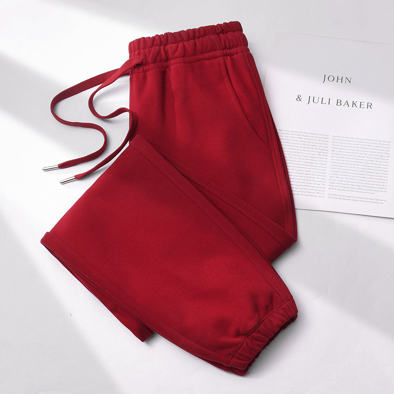 Women's Cotton Sweatpants Autumn/Winter 2026 New Model Pure Cotton 470g Heavyweight Casual Winter Fleece Thickened Sweatpants