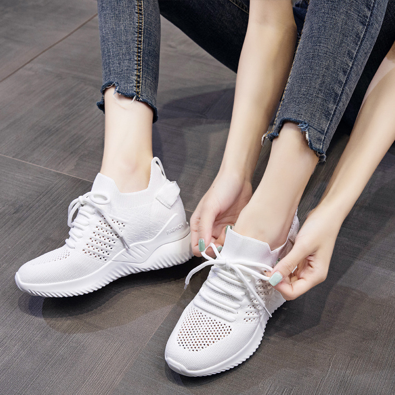 2025 New Spring Lightweight Breathable Women's Sports Heightening Casual Shoes Feiwei Running Fashion Shoes Wholesale 2025 New Spring Lightweight Breathable Women's Sports Heightening Casual Shoes Feiwei Running Fashion Shoes Wholesale