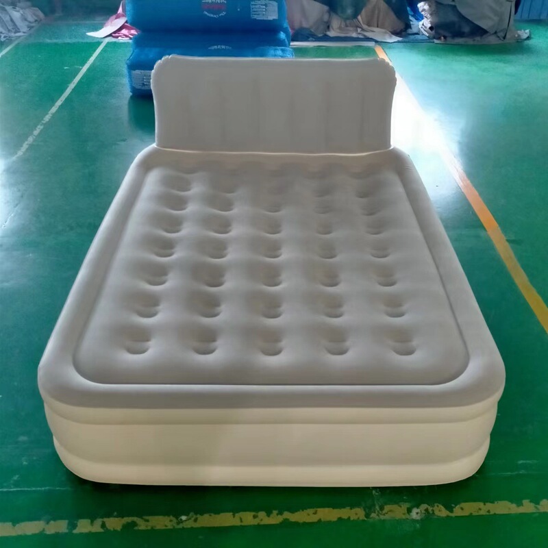 Customized Logo Pvc Inflatable Bed with Straight Backrest, Portable for Outdoor Use, Leak-Proof, Foldable and Storable Air Mattress