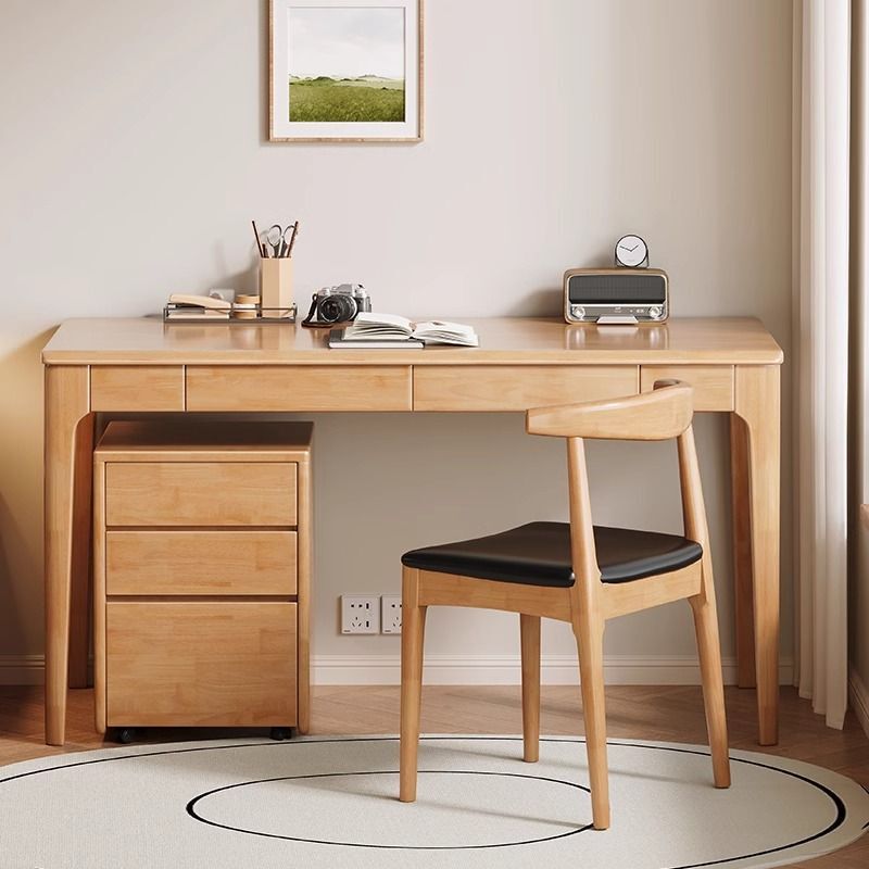 Nordic Solid Wood Desk Simple Modern Home Office Study Table Walnut Long Table Desktop Computer Table Writing Desk