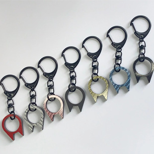Carbon Fiber Pointed Ear Cat Keychain Pendant Self-Defense Ring Ring Women's Anti-Wolf Supplies Window Breaker Self-Defense Artifact