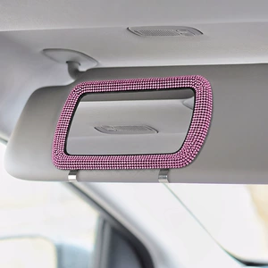 Car sun visor clip-on makeup mirror, car diamond-embellished vanity mirror, additional in-car passenger-side touch-up mirror