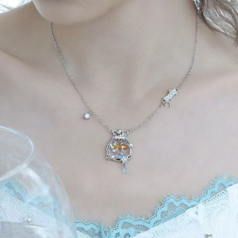 小鱼可动 梦核金鱼袋子项链女小众设计甜酷轻奢高级感锁骨链|undefined
