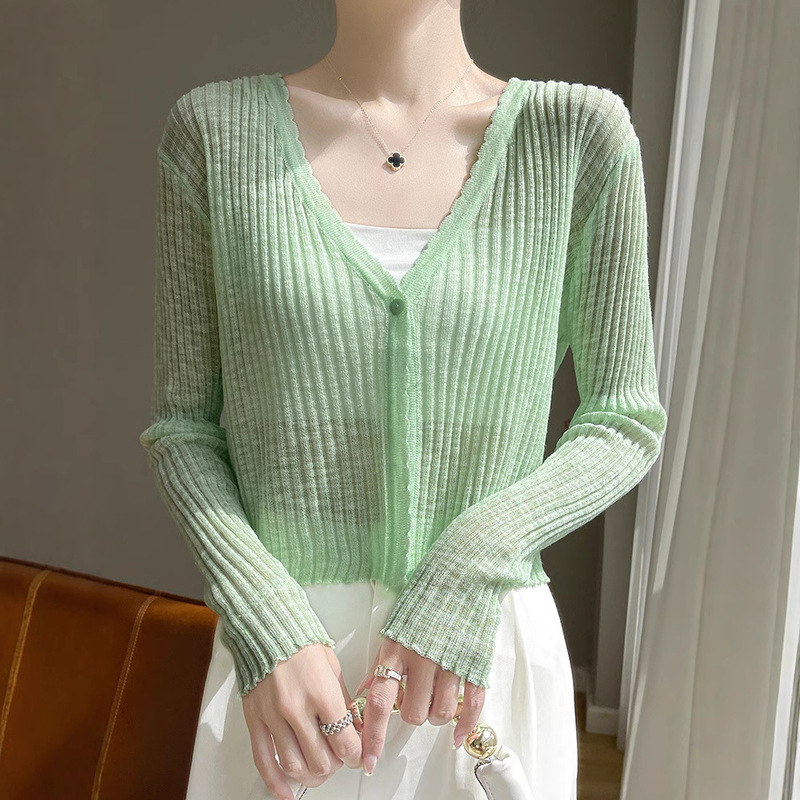 Cross-Border Ice Silk Sun Protection Shirt, Sweater, Cardigan, Women's Thin Coat, Summer with Suspenders, Blouse, Shawl, Air Conditioner Cross-Border Ice Silk Sun Protection Shirt, Sweater, Cardigan, Women's Thin Coat, Summer with Suspenders, Blouse, Shawl, Air Conditioner