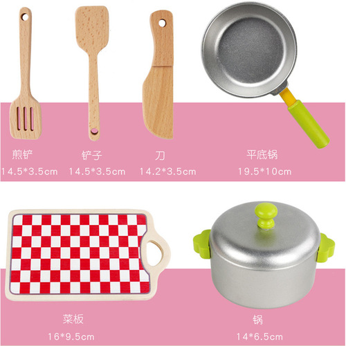 Wooden children's kitchen toys play house set simulation kitchen utensils for cooking girls and boys baby gift toys