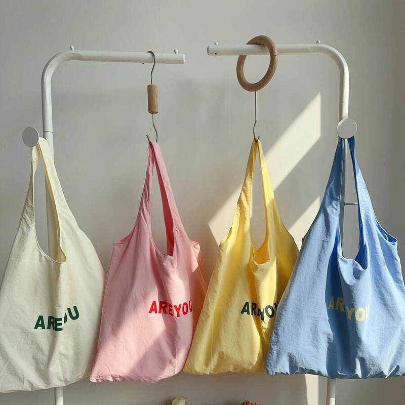 New Niche Letter Printed Shoulder Bag Large Capacity Designer All-match Cloth Bag Women's Canvas Bag Trendy Shopping Bag