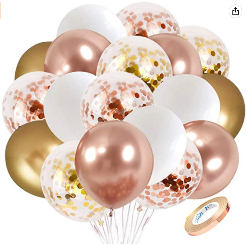 Metal globo de plata 40 unidades 10 pulgadas metal plata y confeti globo de látex fiesta de cumpleaños a granel