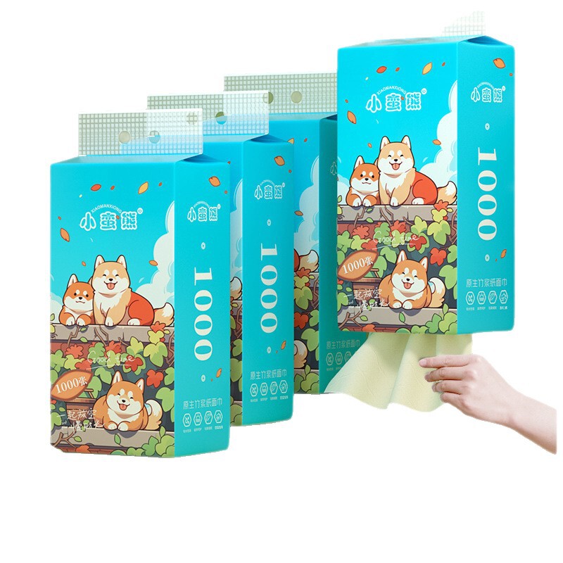 小蛮熊纸巾抽纸大包1400张家用悬挂式餐巾纸面巾纸厕用清洁卫生纸|undefined