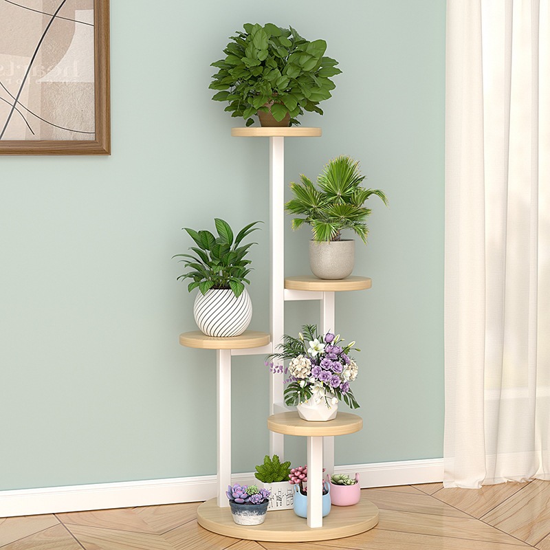 Estante de flores de hierro en la Sala de estar, estante de flores de aterrizaje en el balcón, estante de macetas de flores de Luo verde carnoso, estante de macetas de flores de Luo verde en varias capas en el Interior.