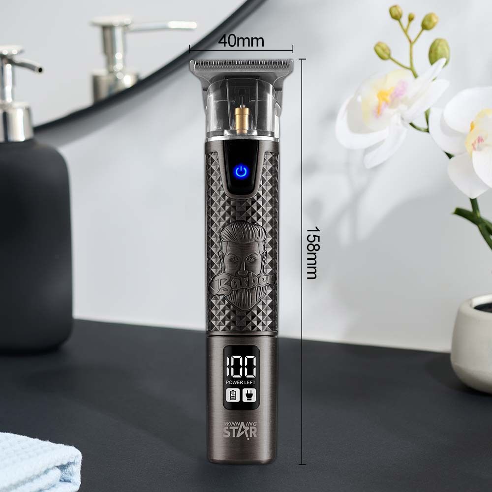 Ganadora estrella transfronteriza interfaz de TYPE-C aceite eléctrico cabeza de pantalla eléctrica Clipper portátil eléctrico tijeras de peluquero traje