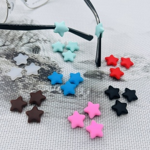 Glasses Anti-slip Cover Five-pointed Star Ear Hook Holder Silicone Foot Cover Anti-drop Ear Drag Clip Ear Frame Bracket Leg Accessories