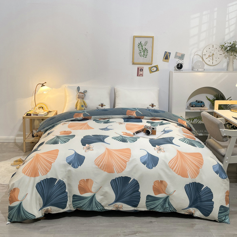 Algodón de cuatro piezas de ropa de cama de algodón 2025, nuevo edredón de flores frescas, sábanas de dormitorio de tres piezas de cuatro estaciones