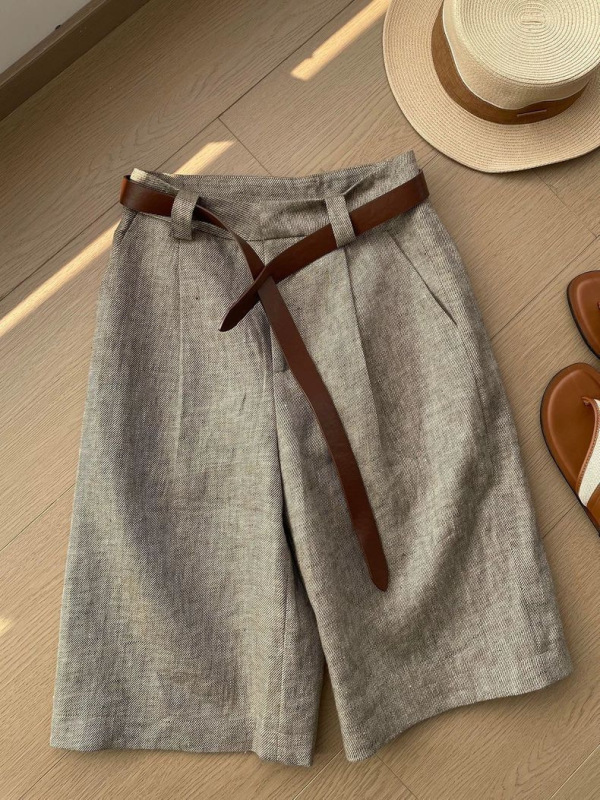 Old Money Style Exquisite Fashion Straight-Leg Five-Point Pants for Women, Summer Thin Casual Pants, Simple Suit Pants for Women Old Money Style Exquisite Fashion Straight-Leg Five-Point Pants for Women, Summer Thin Casual Pants, Simple Suit Pants for Women