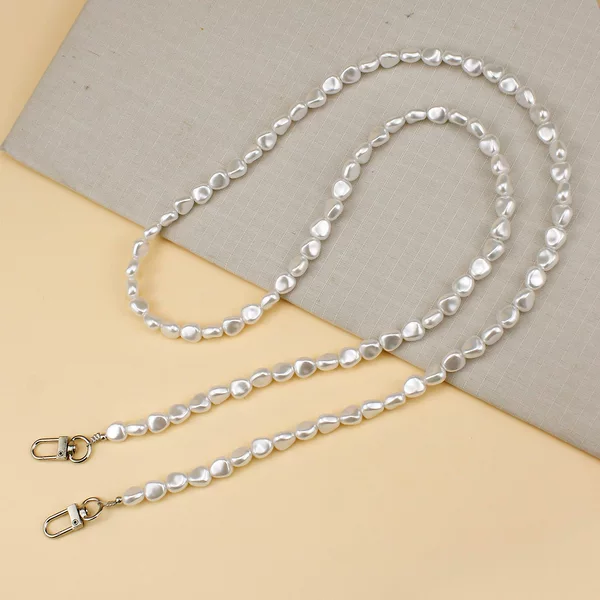Irregular-Shaped Pearl Crossbody Long Phone Chain, Simple Beaded Phone Lanyard, Phone Strap, Bag Chain