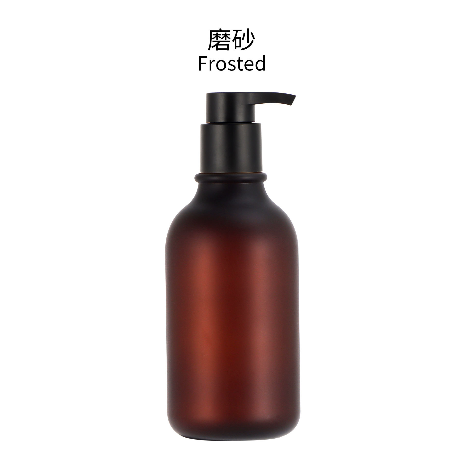 En stock Botella de champú PET de plástico esmerilado negro de 500ML Botella de loción Botella de gel de ducha cosmética Botella secundaria
