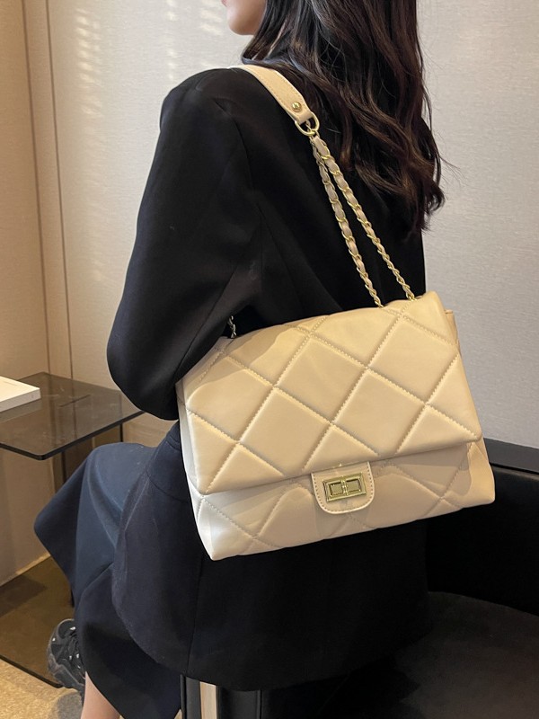 Bolso Tote de gran capacidad para mujer 2025 nuevo bolso de hombro de cadena de diamantes transfronterizo bolso de mensajero exquisito de alta calidad
