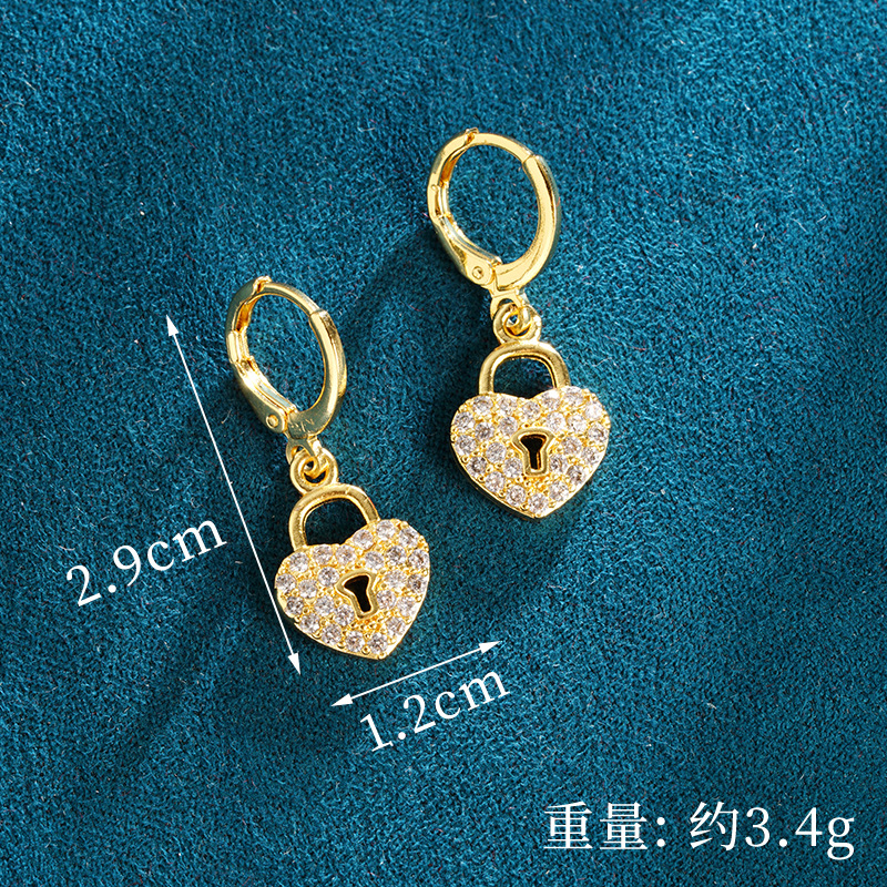 Collar de oro de arena vietnamita, diseño de moda, incrustaciones de diamantes, amor, pendientes femeninos, personalidad durante mucho tiempo, fuente de joyería