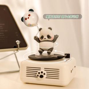 Panda Retro Bluetooth Speaker Mini Vinyl Record Player Christmas Valentine's Day Birthday Gift for Girls and Best Friends