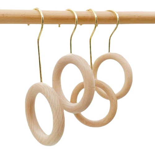 Wooden circle round hook clothing store jeans S hook round ring hanger pants hook clip scarf hook factory direct supply