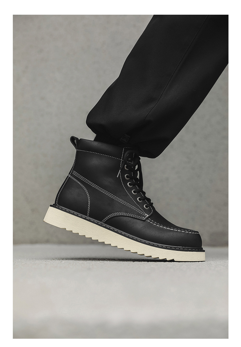 Martin – bottes montantes de moto pour hommes, tendance, décontractées, en velours, polyvalentes, combinaison de travail, 2024 coton, hiver 9055_voghion.com