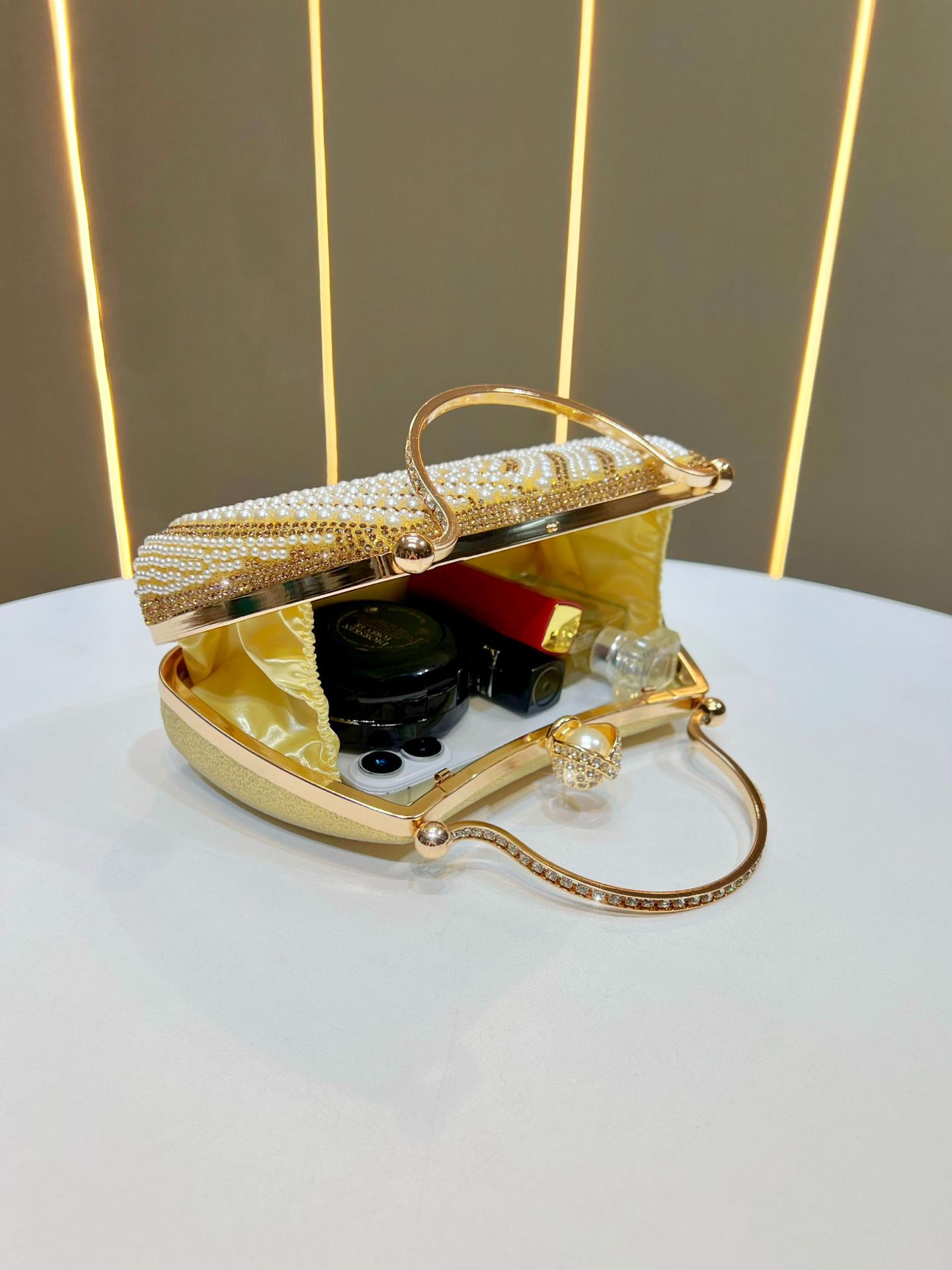 Damen Abendtasche Mit Perlen Und Strass Für Elegante Anlässe_voghion.com