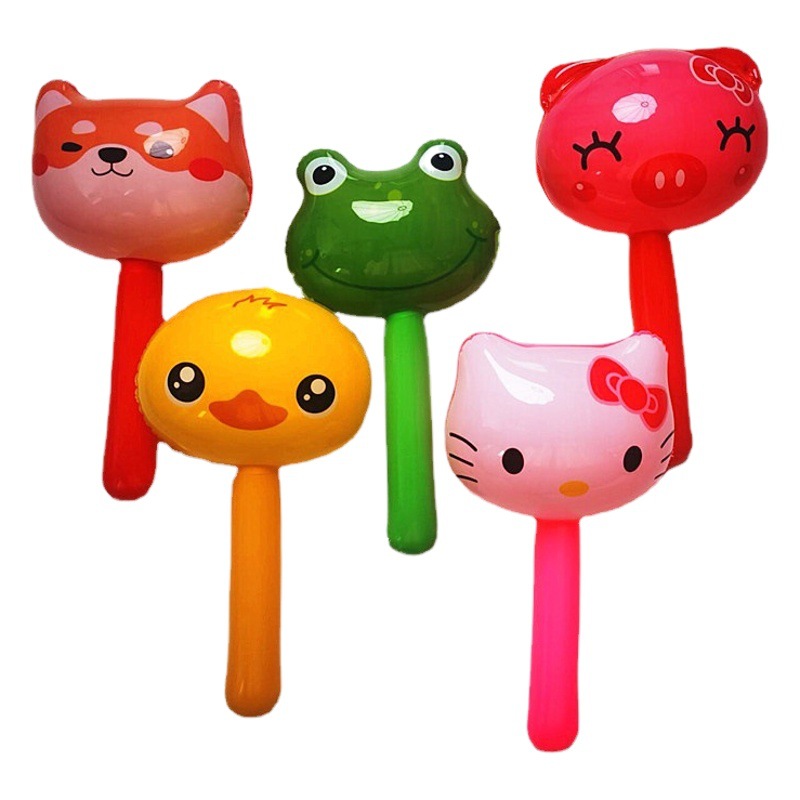 Pvc Inflatable Toy Inflatable Stick Cartoon Animal Head Hammer Internet Celebrity Inflatable Hammer Street Stall Supply Wholesale