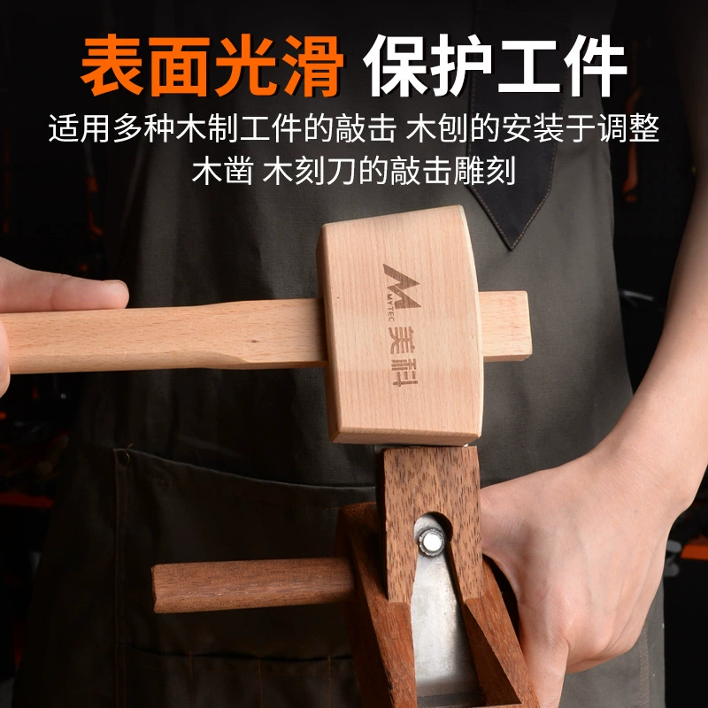 Оптовая продажа, молоток из бука, молоток из цельного дерева, маленький молоток ручной работы, деревянный молоток с круглой головкой, деревообрабатывающие инструменты