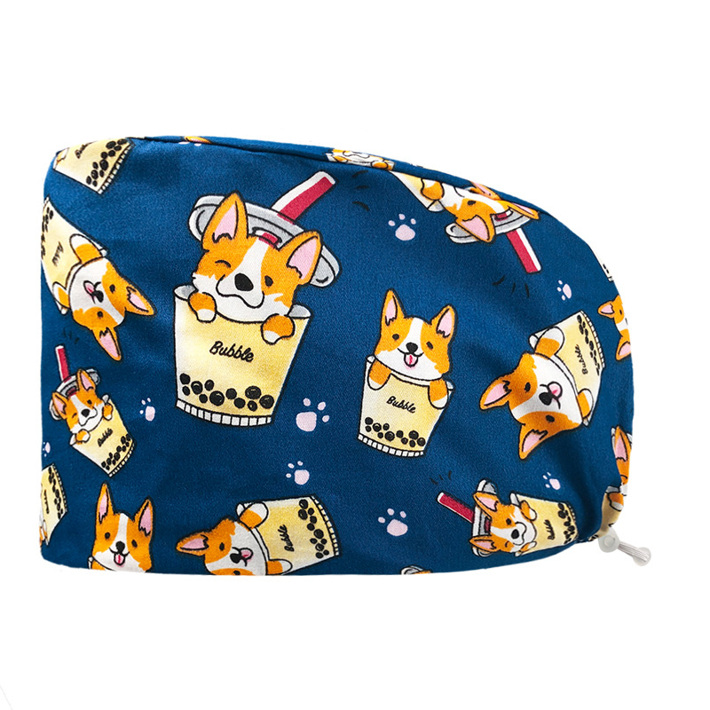 Algodón puro impreso casquillo de la enfermera tapa médica hogar tapa de la cocina aceite de catering a prueba de humo anti-pelo sombrero de trabajo de la enfermera