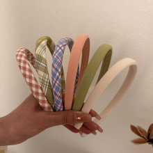 寻梦少女格子纯色细发箍女款百搭2025网红新款洗脸头箍头饰发卡